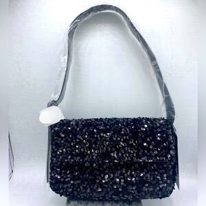 Designer Nicole Miller Black Sequin Sparkling Bag With Tags NWT Beautiful Bag